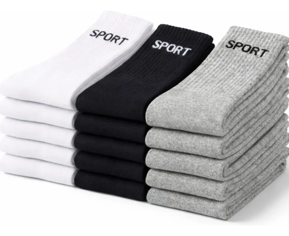 Kit 12 Pares Meias Cano Alto Algodão Para Esporte Academia Sortidas 40-46