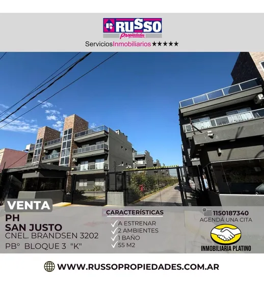Venta Departamento A Estrenar De 2 Ambientes Con Patio