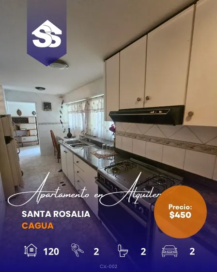 En Alquiler Y Venta, Inmobilia Ss Ofrece: Apto. En Santa Rosalía, Cagua. - 110 M2 - 2 Habitaciones - 2 Baños - 1 Puesto De Estacionamiento - Amoblado.
