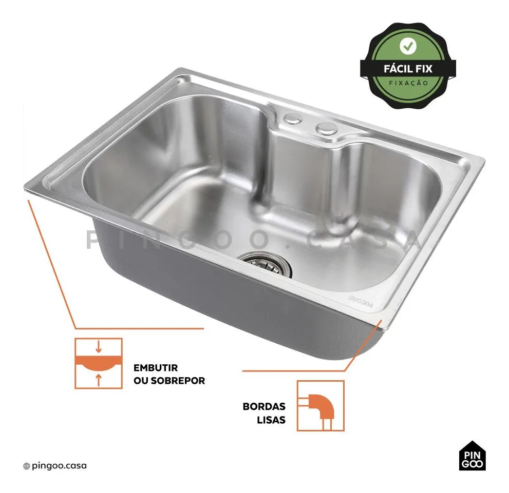 Cuba Gourmet de Cozinha 60x42cm em Aço Inox com Acessórios — foto 3