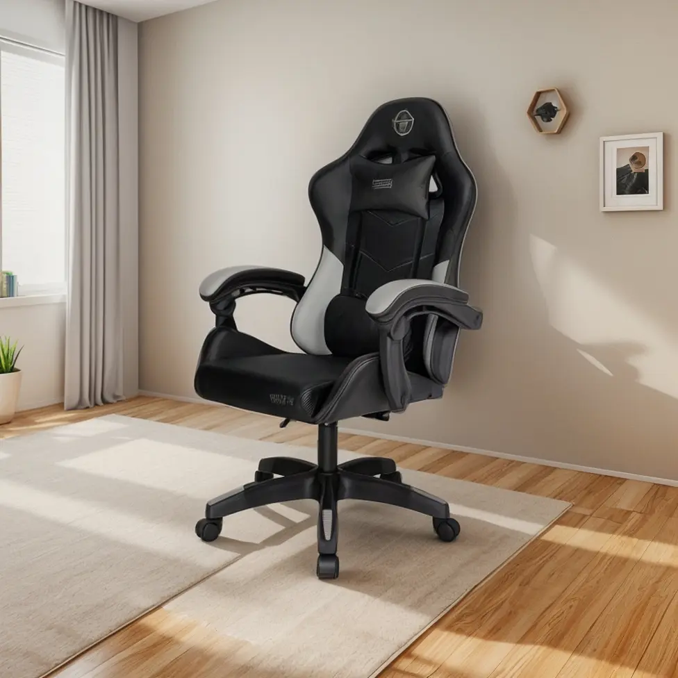 Cadeira Gamer Tgt Heron M, Preto, Tgt-hrm-bk02 Couro Sintético