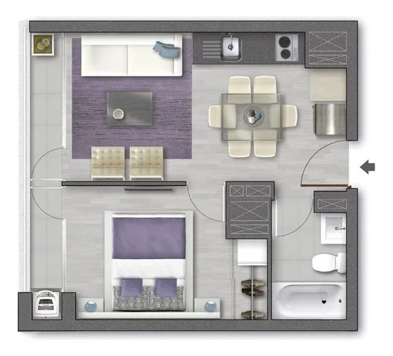 Arrienda Su Dueño - Departamento Un Dormitorio En 5to Piso