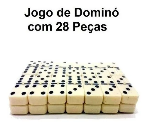 Imagem 2 de 3 de Dominó Profissional De Osso - Estojo Com 28 Peças Dominó Nfe