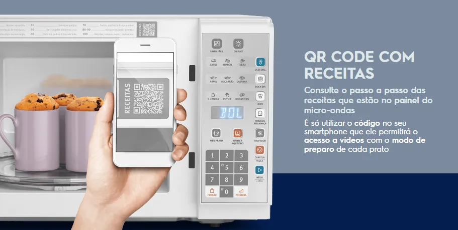 Micro-ondas MI41T 31L Com Painel Integrado e Display Econômico Cor Branco Electrolux A - Imagem 2