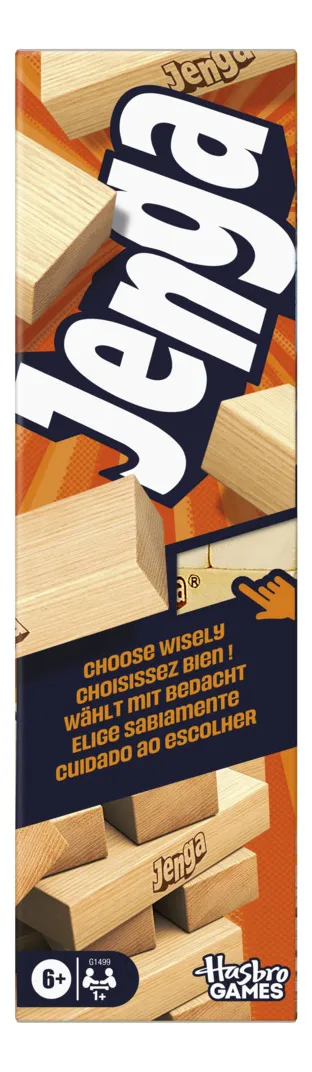 Jenga Clássico Hasbro — jogo de equilíbrio com peças de madeira
