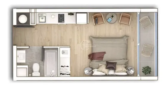 Departamento En Venta De 1 Dorm. En Santiago