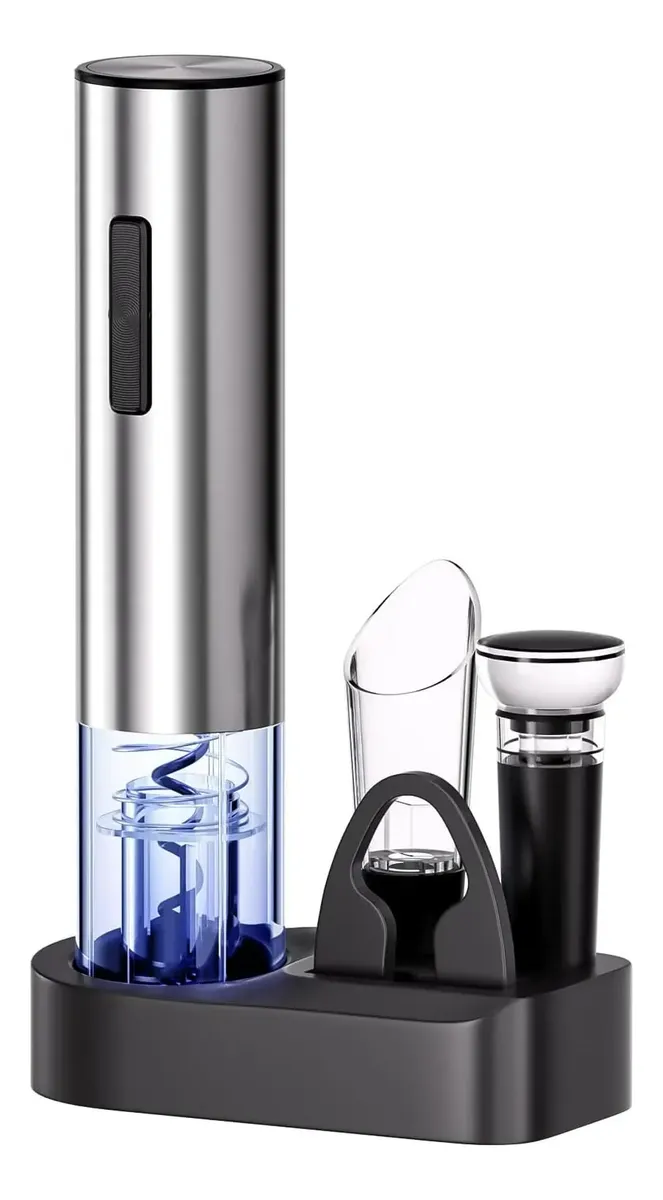 Kit Abridor De Vinho Elétrico Inox Recarregavel Usb