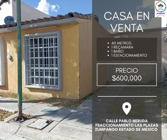 Casa En Venta En Fraccionamiento Las Plazas, Zumpango