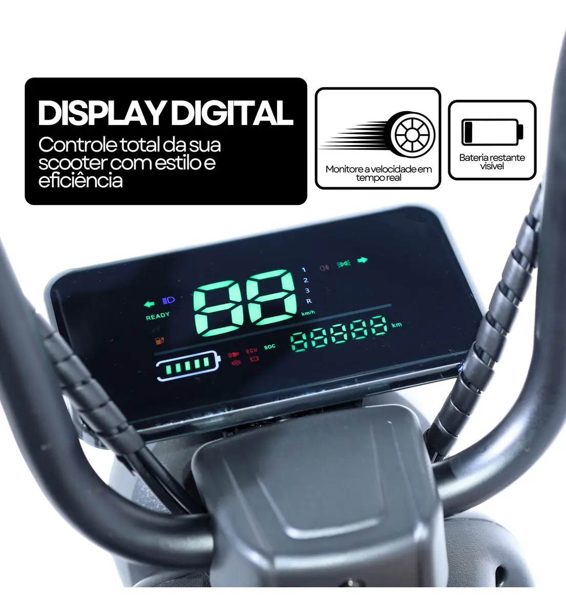 Detalhe do painel de controle da bicicleta
