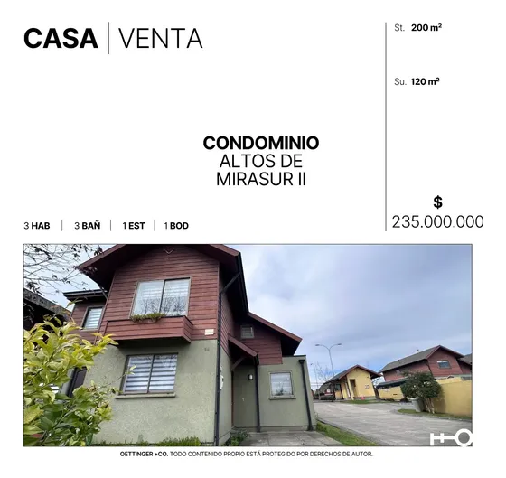Casa En Venta - Condominio Altos De Mirasur Ii