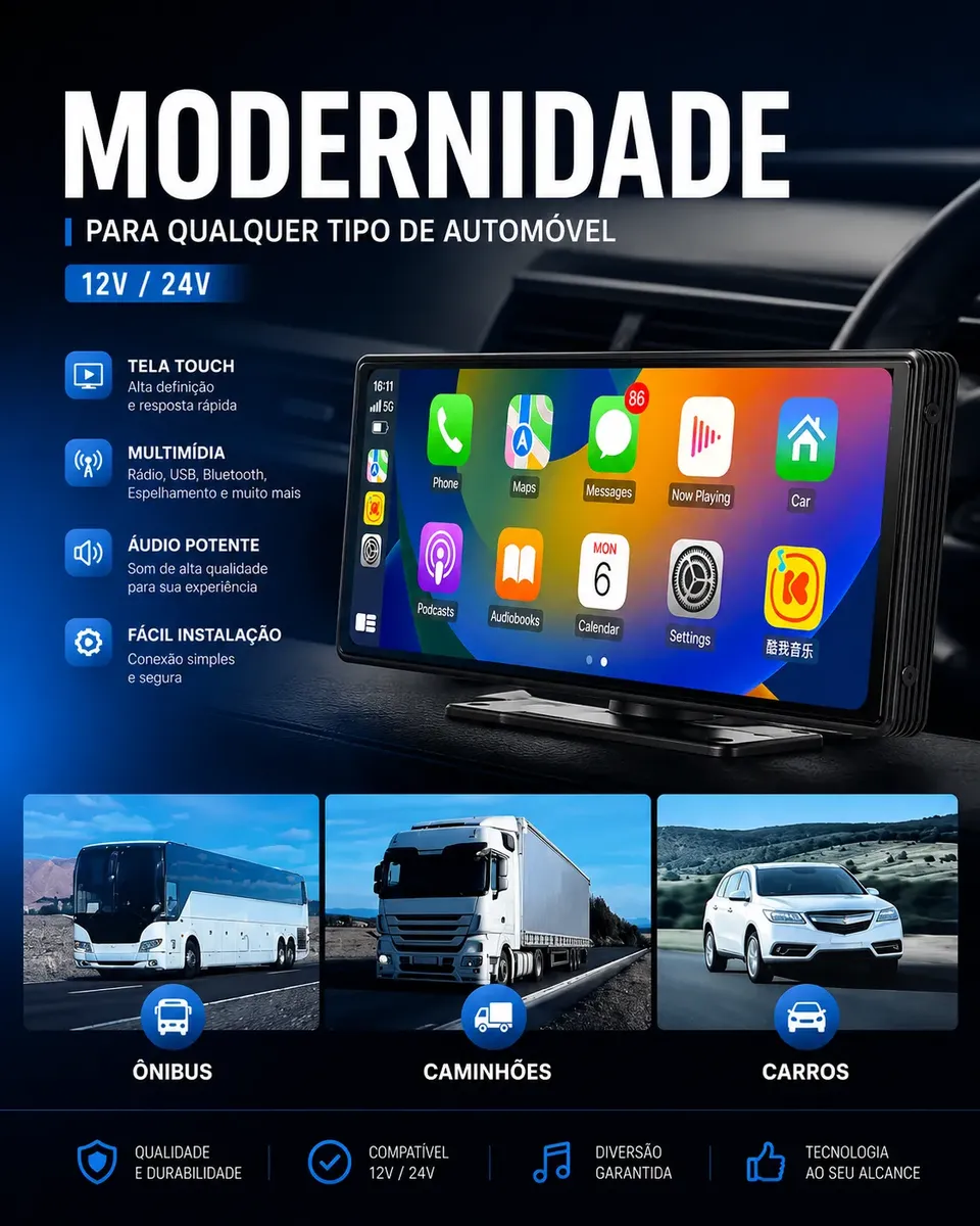 Central Multimidia 10.26 Carplay Android Auto Espelhamento - foto 6