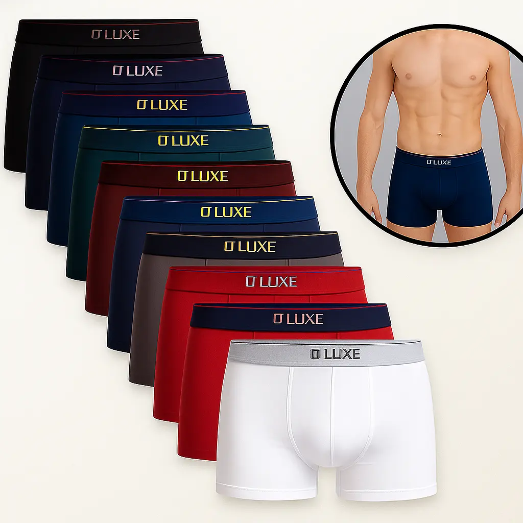 Kit 10 Cuecas Microfibra Boxer Masculina Com Lycra Box