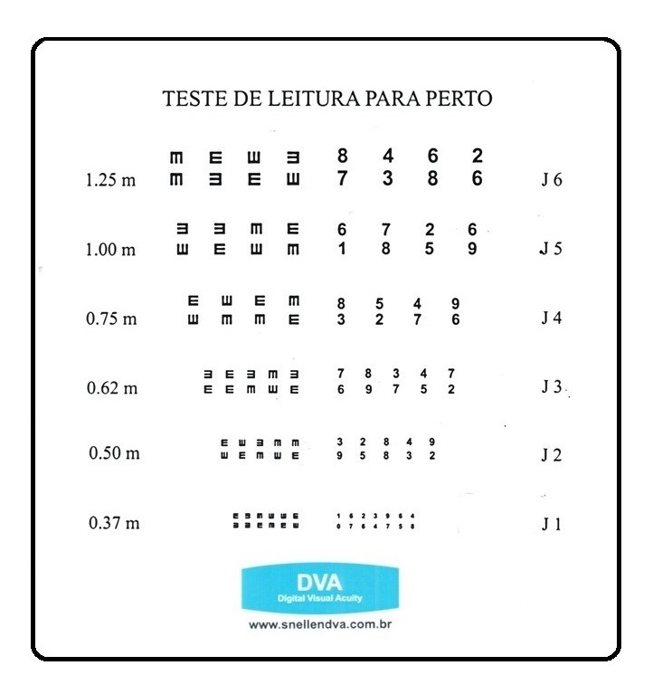 Teste Da Visao Snellen Kit Tabela /oclusor /t.perto | Frete grátis