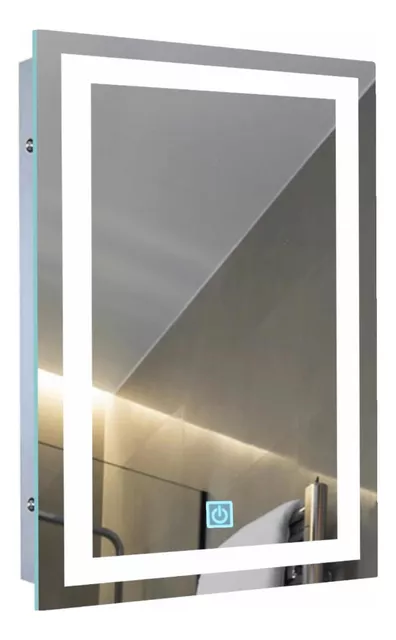 Espejo led baño cuadrado con canto redondeado retroiluminado LUX