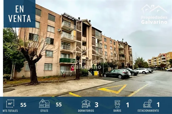 Depto En Venta De 2 Dorm. En Conchalí - Estacionamiento