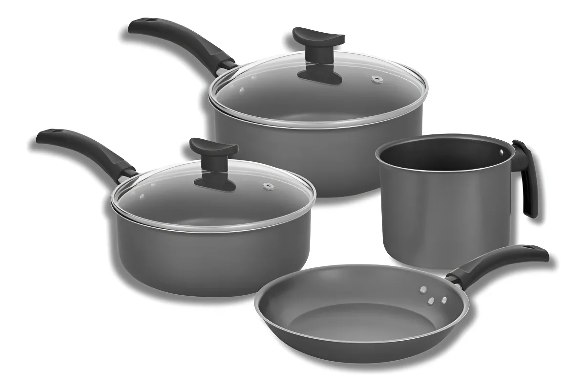 Jogo de Panelas Antiaderente 4 Peças Aluminio Fort-lar Preto