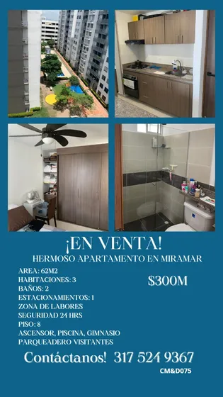 En Venta Hermoso Y Acogedor Apartamento En Miramar