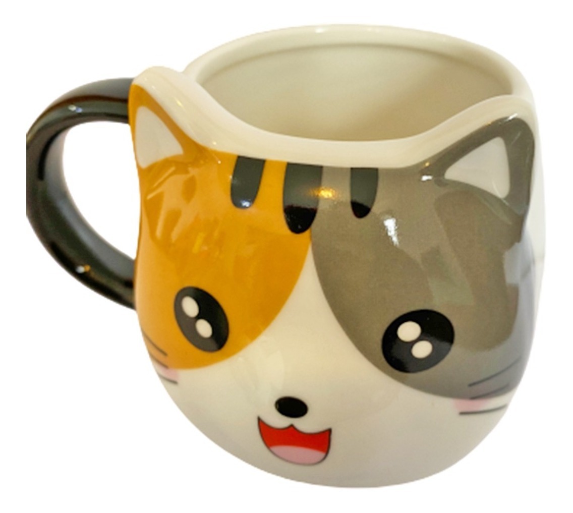 Taza De Ceramica Forma Cara Gato Gatito Mercado Libre