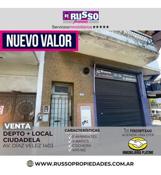 Venta Vivienda Con Local  Ciudadela