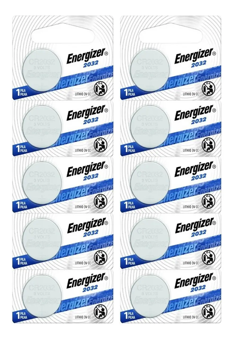 10 X Pilas Boton Cr2032 Energizer 2032 San Martin