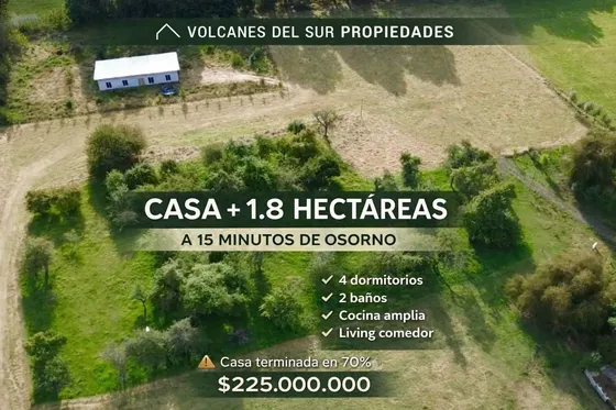 Se Vende Casa Terminada En Un 70% En 1.8 Ha