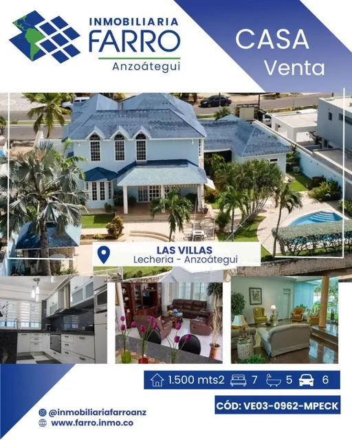 Venta Hermosa Casa C.r. Las Villas Lecheria Ve03-0962-mpeck 