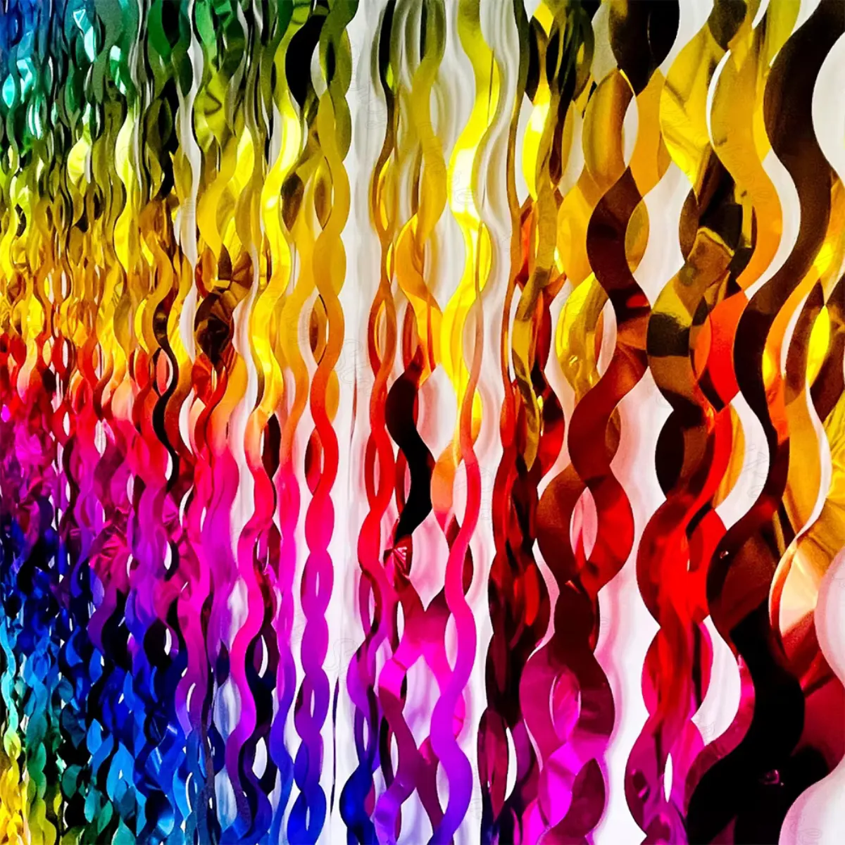 Kit Decoração Carnaval Cortina Colorida Máscara Metalizada - Imagem 2