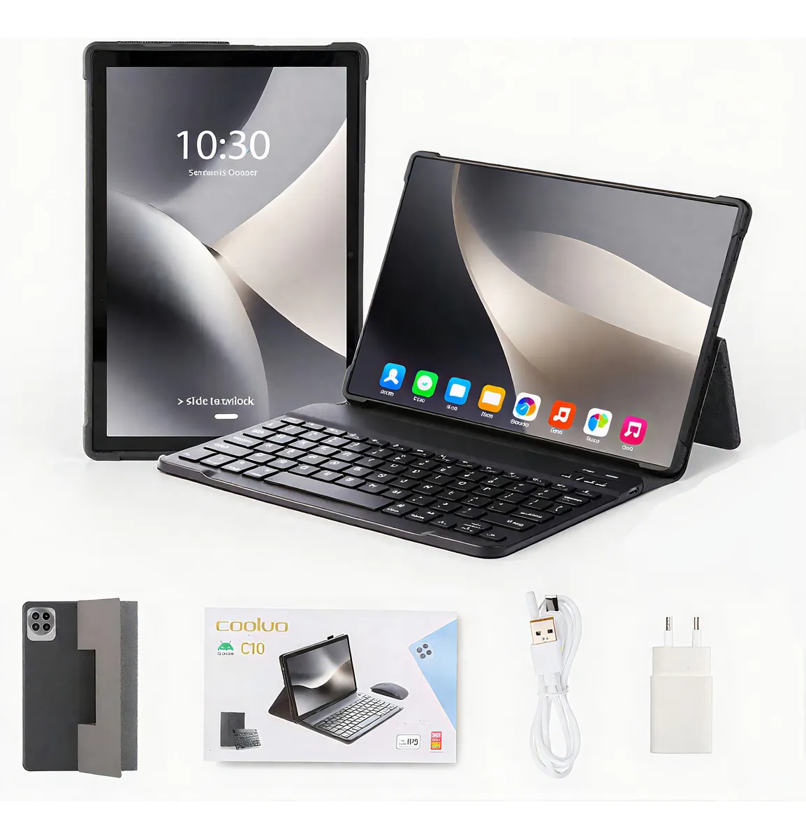 Tablet Com Teclado C10 8gb Ram 256gb 10 Polegadas Capa Com Entrada Para Chip De Telefone Wi-fi