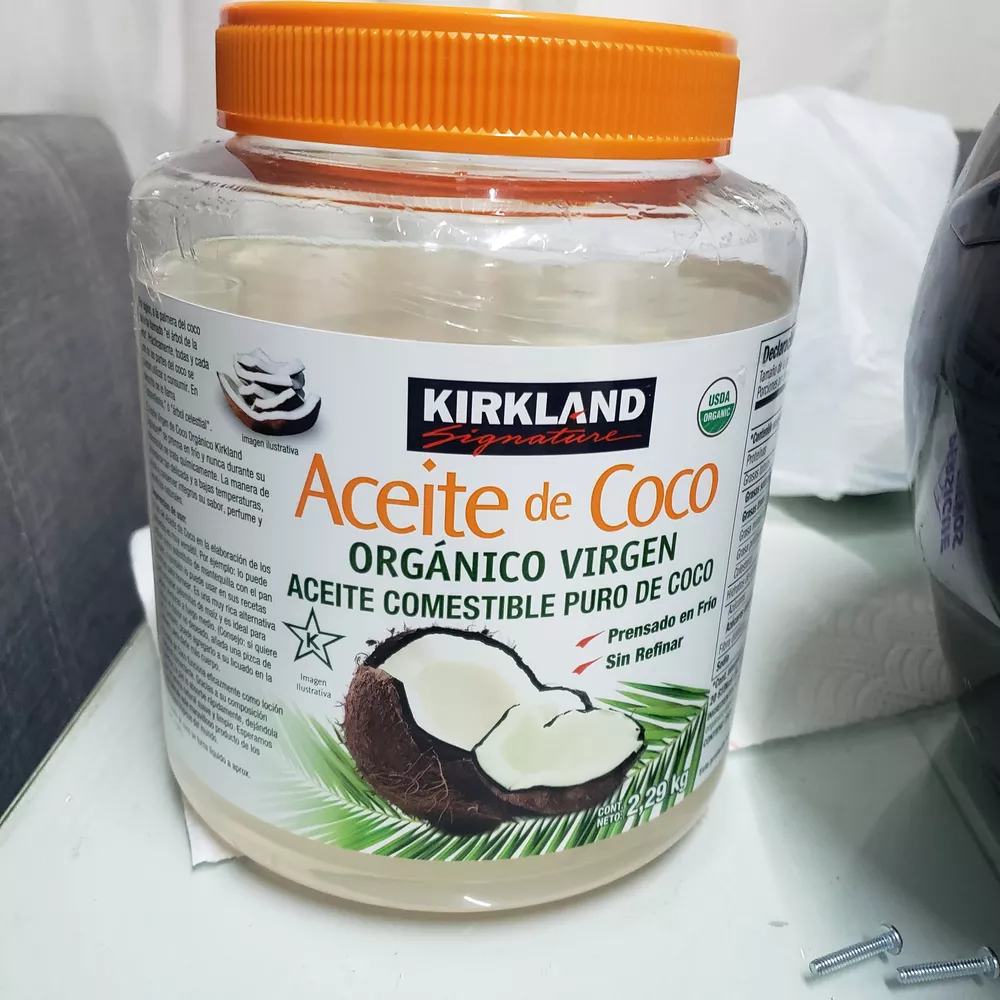 Aceite De Coco Orgánico Virgen, Comestible, Kirkland 2.29 Kg