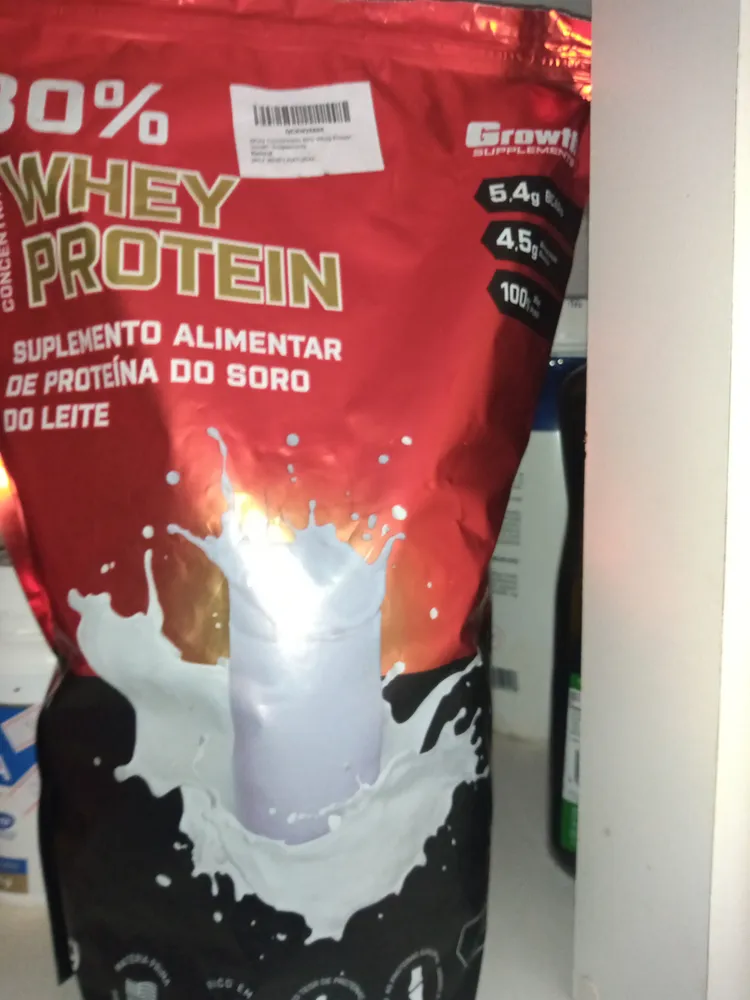 Whey Protein Concentrado 80% Growth Supplements Proteína sabor Brigadeiro x 1kg - Imagem 2