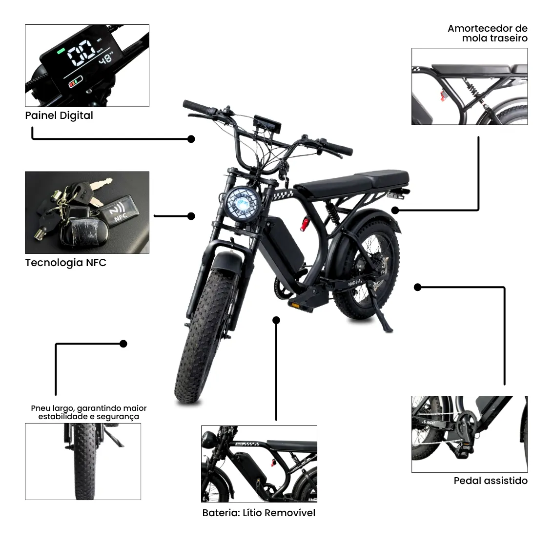 Nado K3 750W aro 20 — scooter elétrico utilitário — foto 3 da galeria