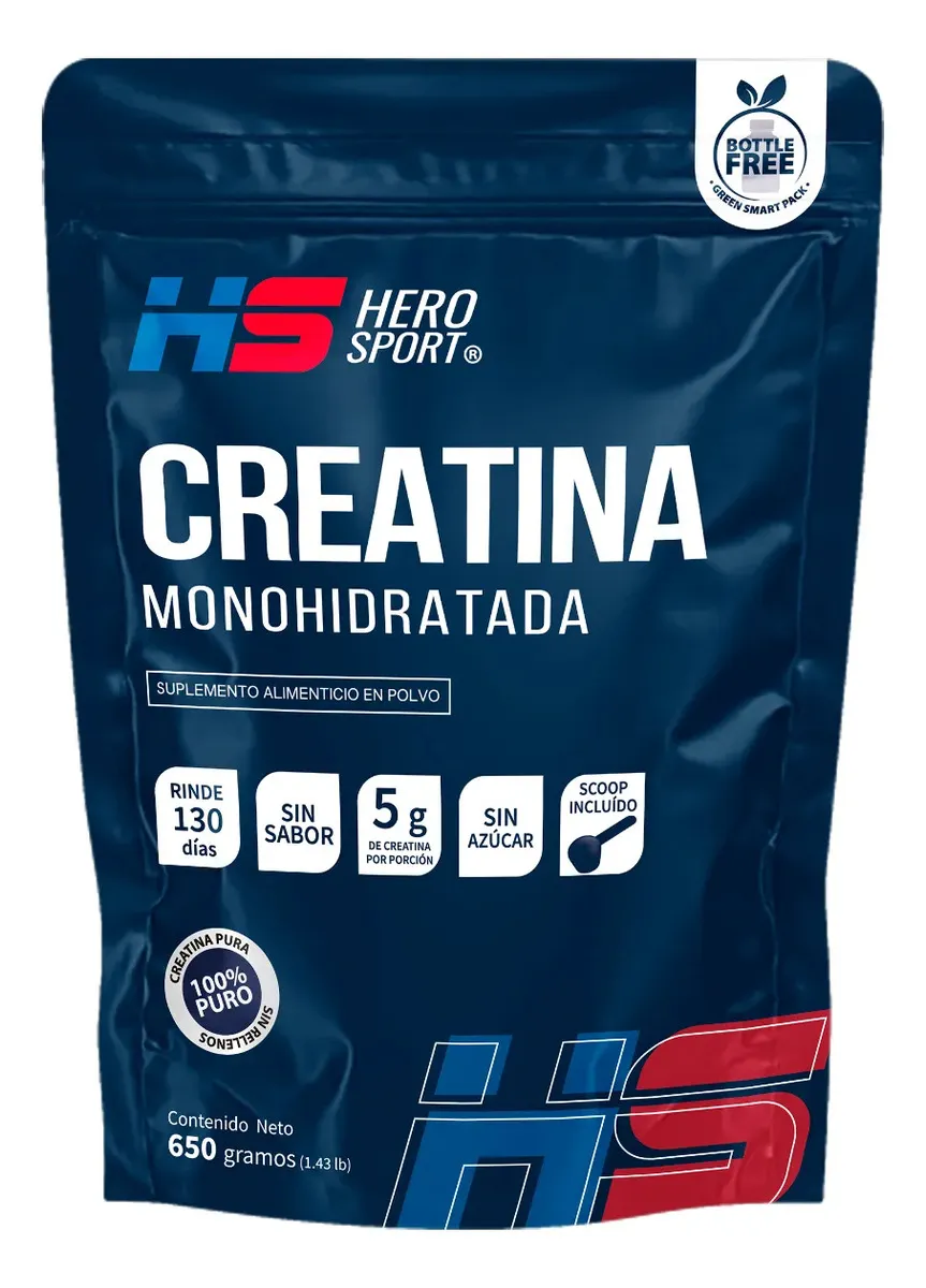 Hero Sport Creatina 650g 130 servicios