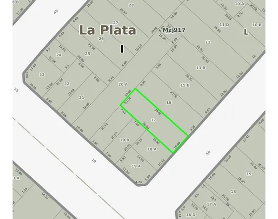 Terreno Venta Excte Zona 10x30 - 50 E/18 Y 19 - La Plata