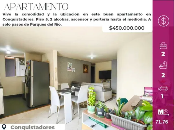 Apartamento En Venta En Conquistadores 