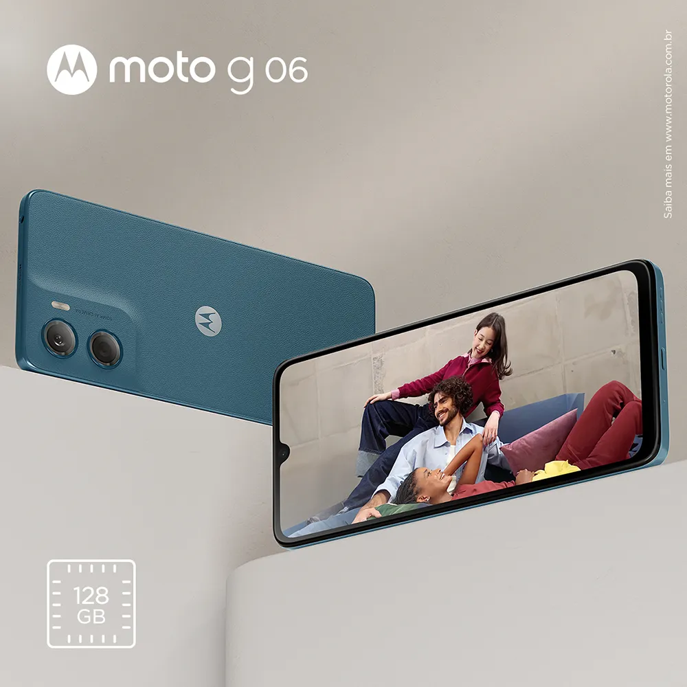 Smartphone Motorola Moto G06 - 128gb 12gb (4gb Ram + 8gb Ram Boost) E Camera 50mp Com Ai Bateria De 5200 Mah Tela 6.9 - Azul Marinho - Imagem 2