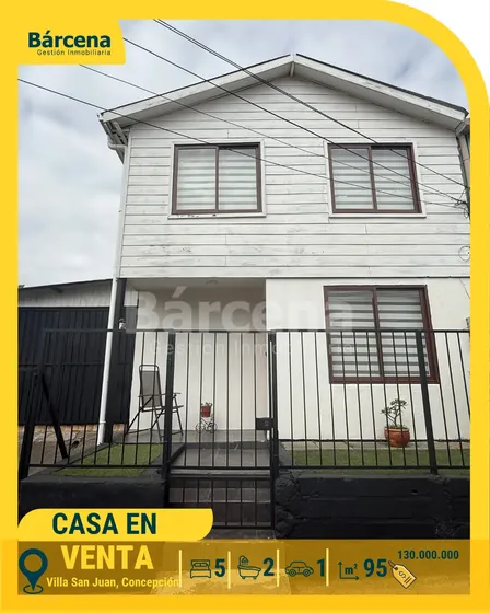 Amplia Casa 5 Habitaciones Villa San Juan, Concepción.