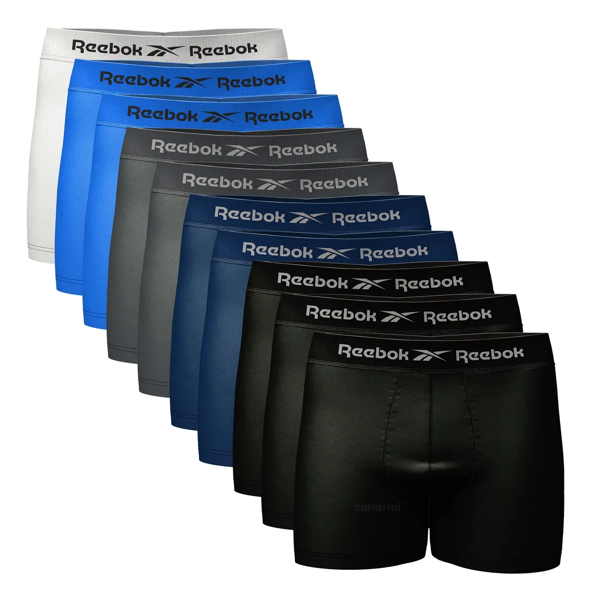 Kit 10 Cuecas Boxer Reebok Sem Costura Microfibra