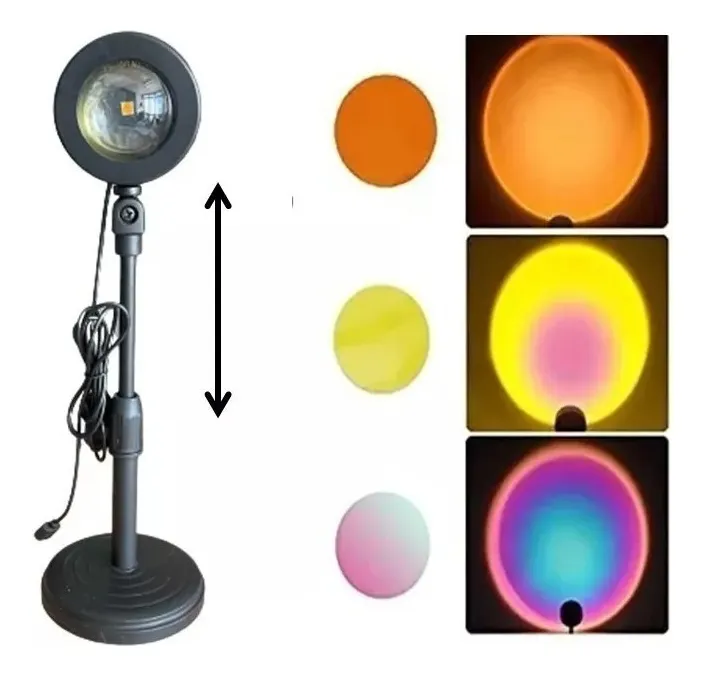 Lampara Proyector Atardecer 16 Colores Sunset Control Usb