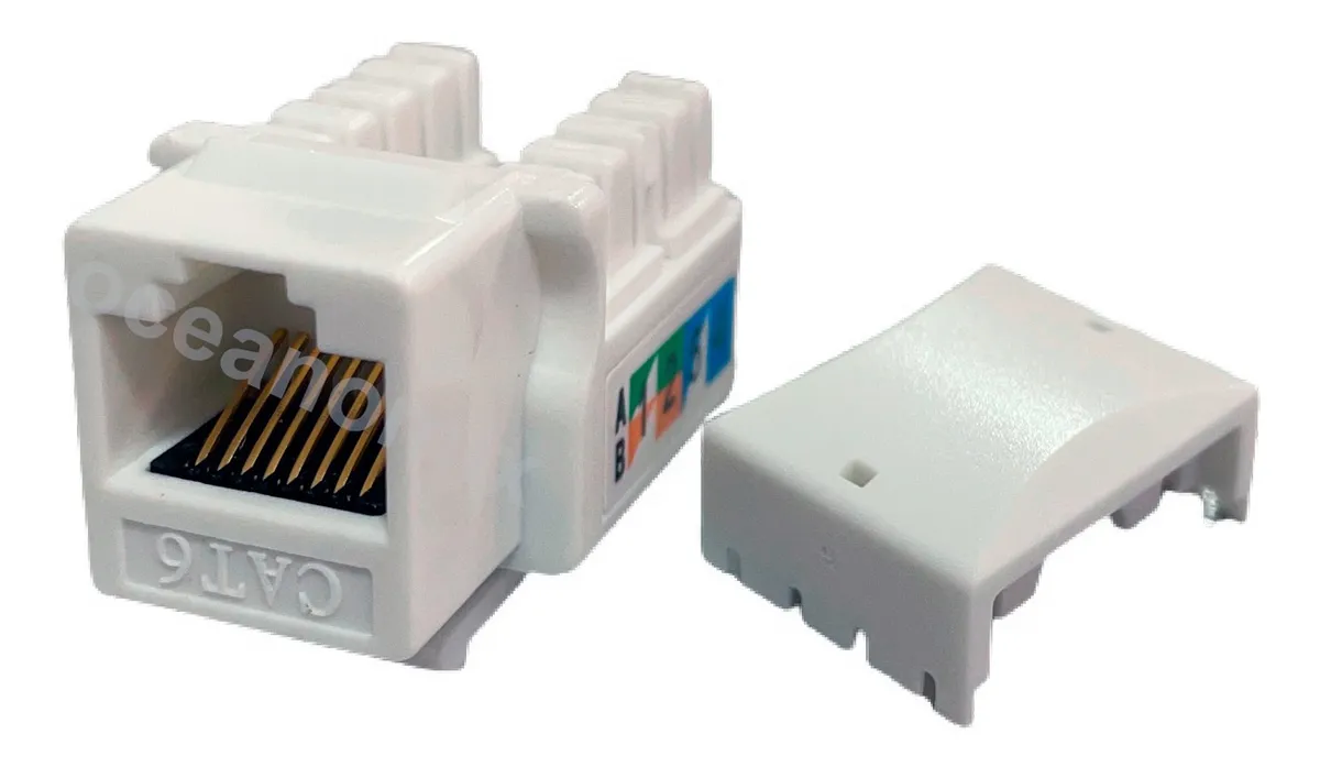 Conector Rj45 Femea Cat6 Branco Keystone Pacote C/100 Pçs