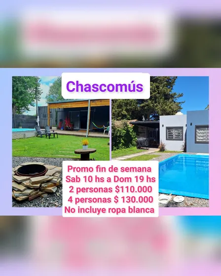  Casas En Alquiler Con Pileta A 300 Mts De La Laguna