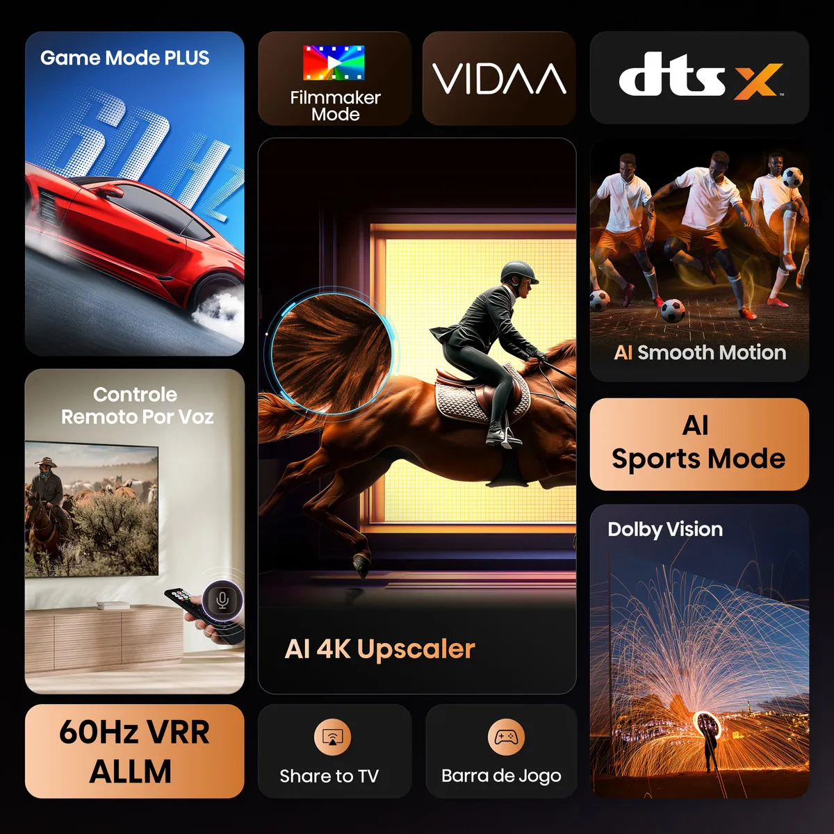 Hisense Smart TV 4K 65 Polegadas 65A6NV com Dolby Vision, HDR10, HLG, Dolby Gaming, Film Maker, DTS Virtual X, Compatibilidade Alexa e Google Home - Imagem 2