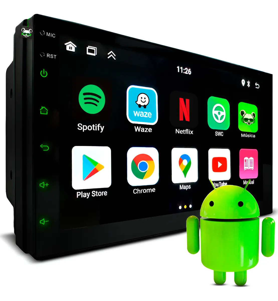 Multimidia 7 2din 2gb 32gb Android 13 Preto