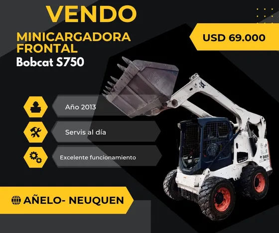 Vendo Minicargadora Bobcat S750  Año 2013 - Servís Al Día -