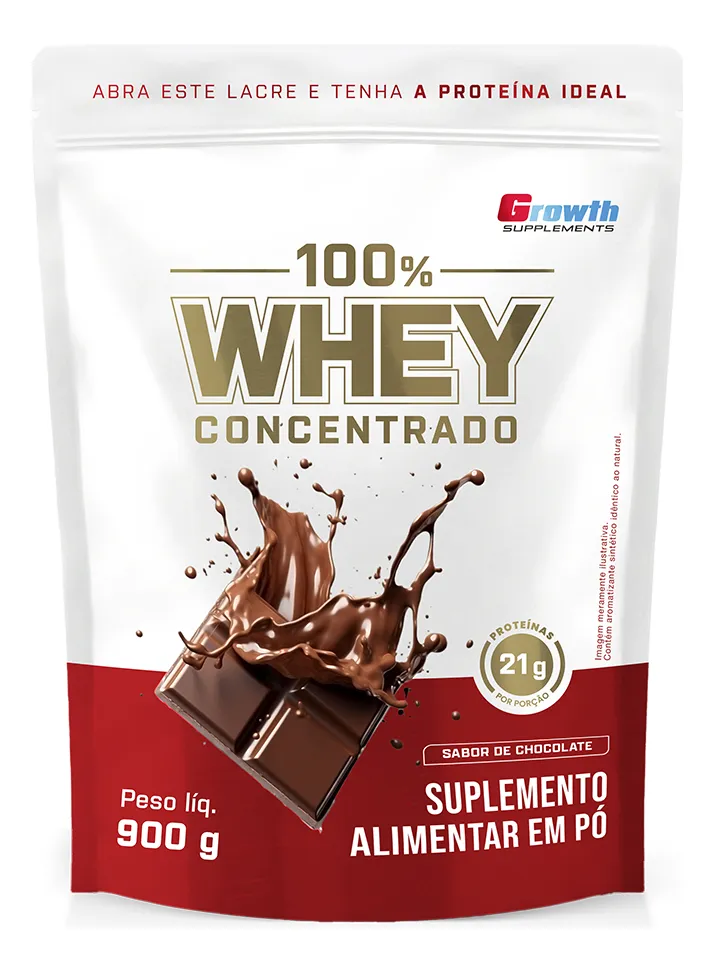 100% Whey Concentrado 900g Growth Supplements