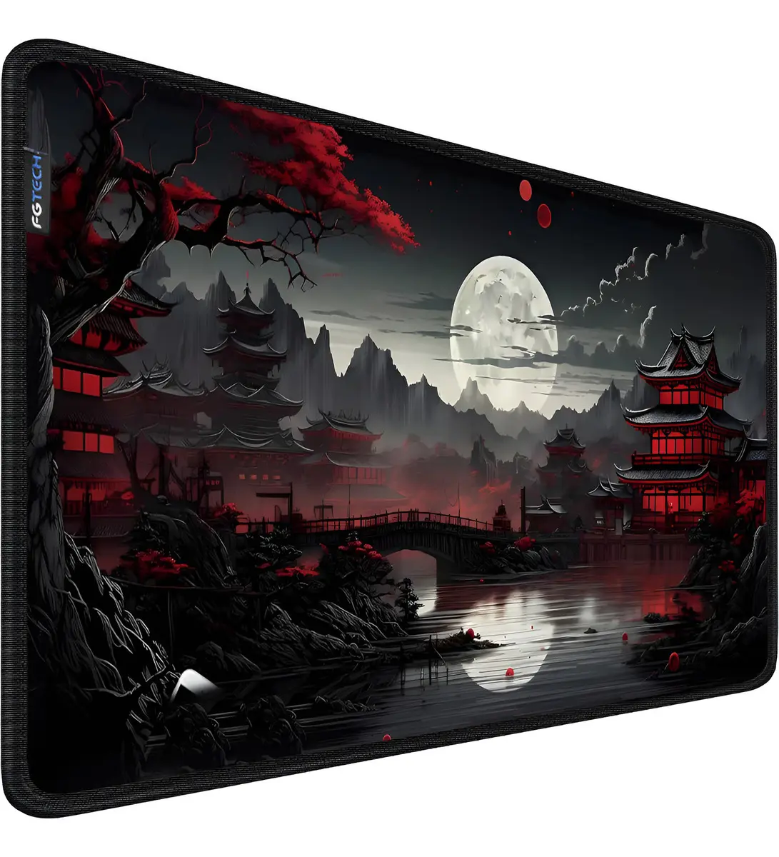 Mouse Pad Gamer 90x40 Antideslizante Bordes Cosidos Lavable Color Oriente