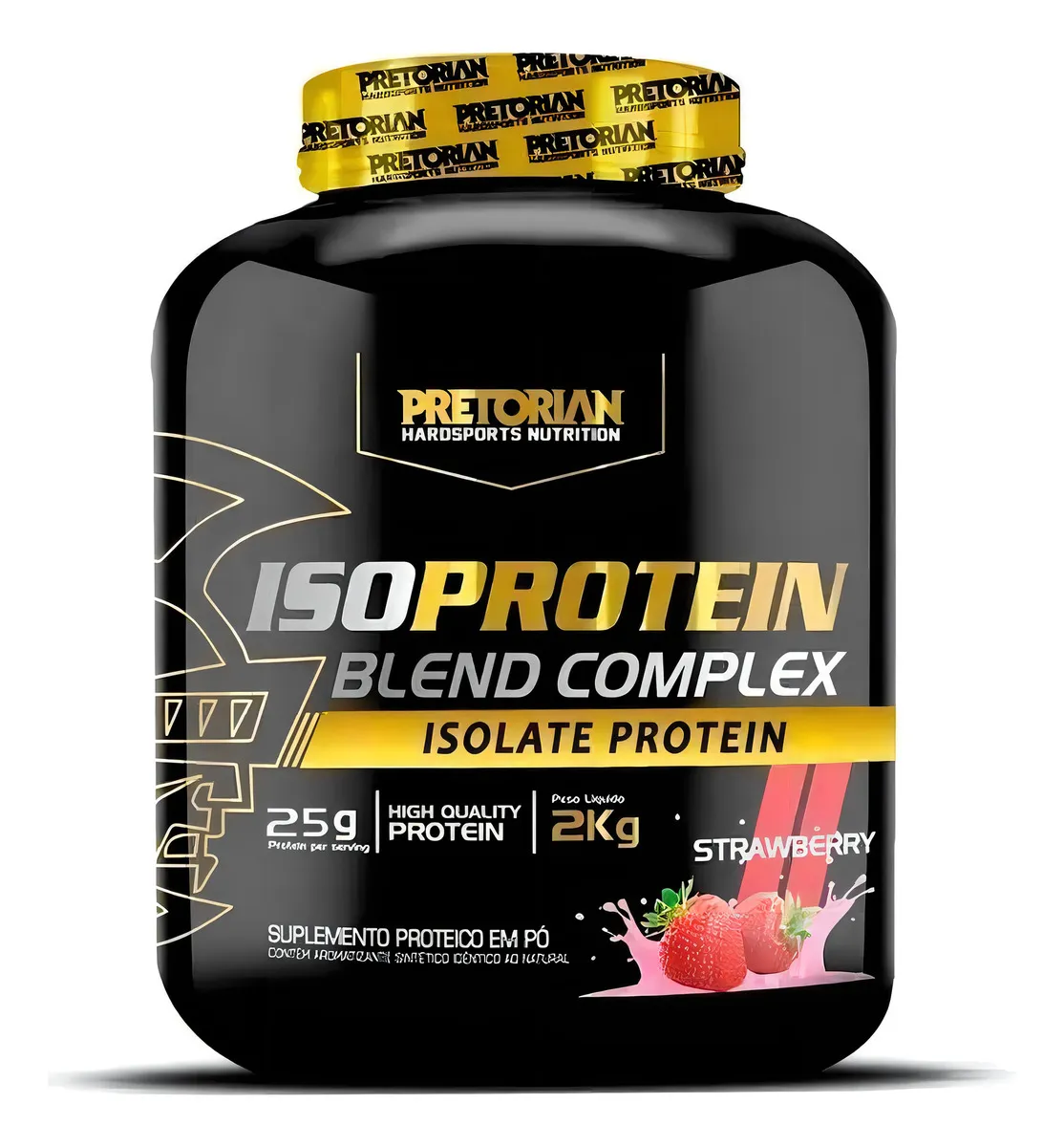 Pretorian Suplemento Whey Protein isolado Iso Protein Blend Complex proteínas Iso sabor morango pote de 2kg em po