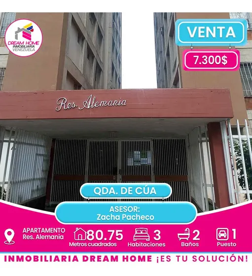 Apartamento En Venta Quebrada De Cúa. Res. Alemania - Cúa.