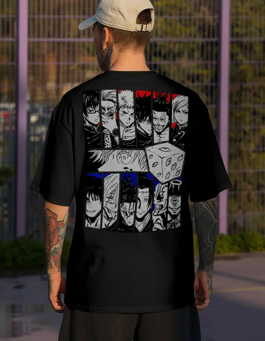 Camiseta Oversized Jujutsu Kaisen Migração Á Extinção Ref019