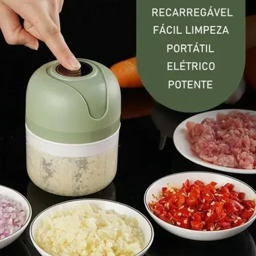 Mini trituradora de alimentos, procesador eléctrico de ajo, USB, 250 m, color rojo