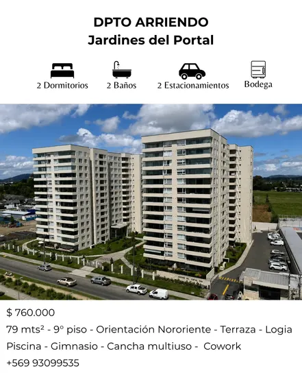Departamento Condominio Jardines Del Portal 2d 2b 2est 1bod.